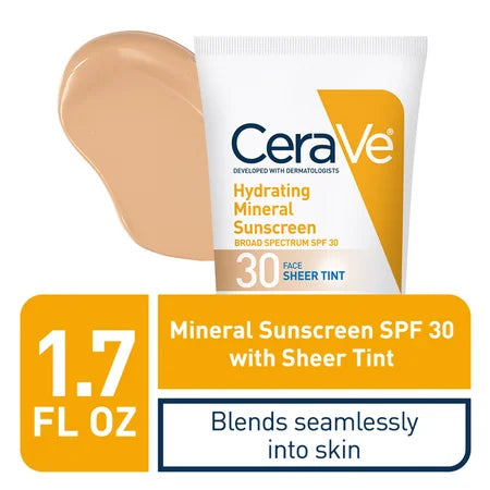 CeraVe | Hydrating Mineral Sunscreen SPF 30 with Sheer Tint | 30ml | Best Price in Pakistan original skincare product Pakistan مرکزی تصویر