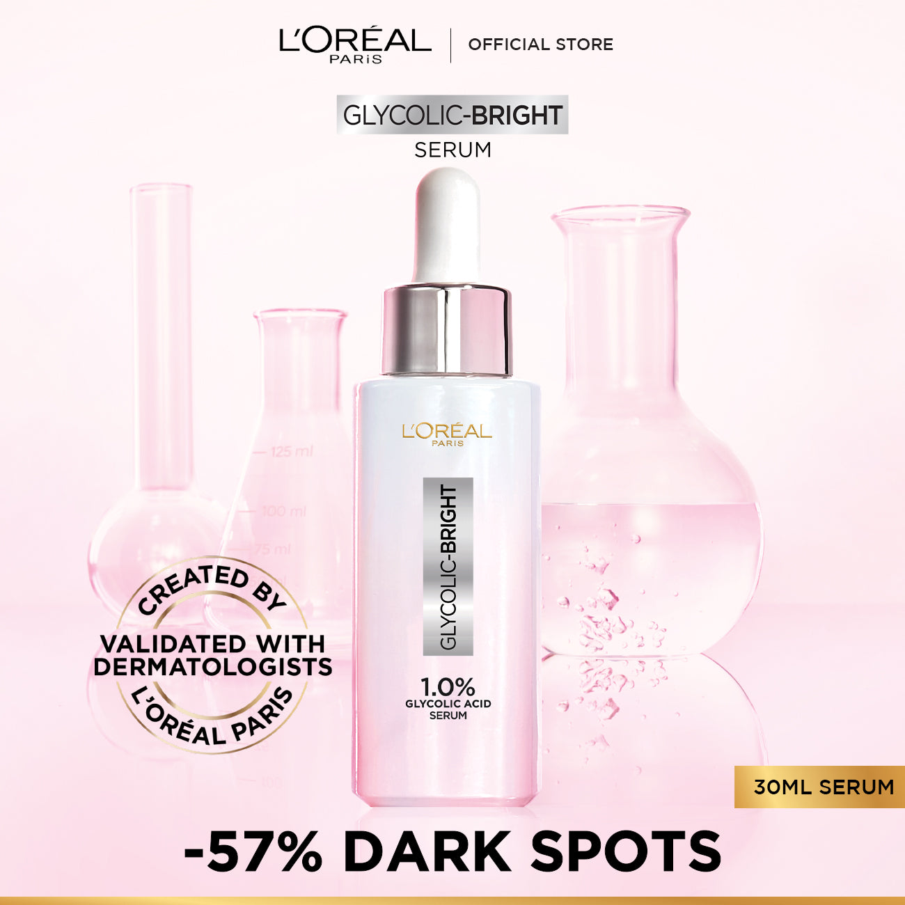 LOreal Paris | Glycolic Bright Instant Glowing Face Serum | 30ml | Best Price in Pakistan original skincare product Pakistan