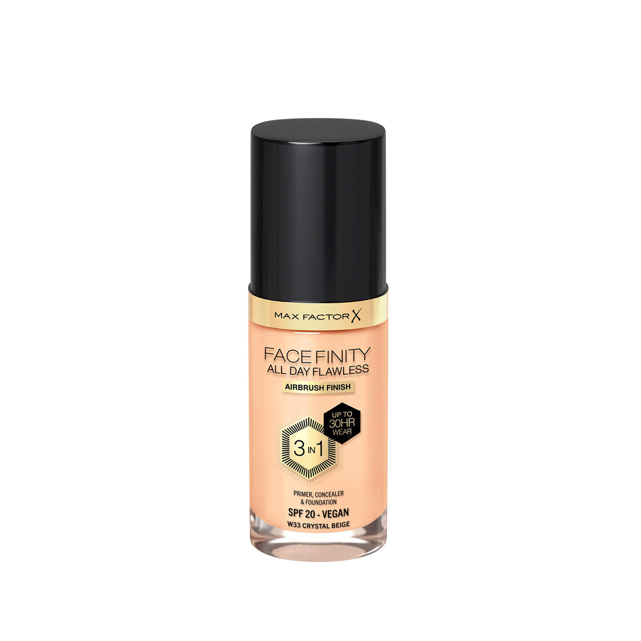 Max Factor | Facefinity All Day Flawless Foundation | W33 Crystal Beige | Best Price in Pakistan original skincare product Pakistan