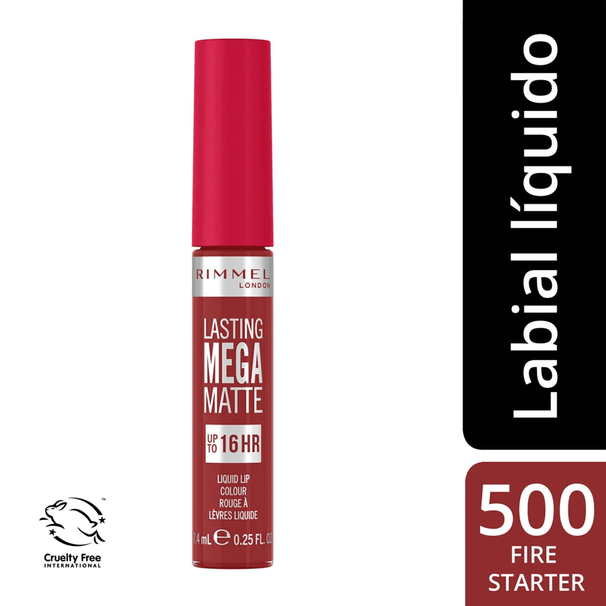 Rimmel London | Lasting Mega Matte liquid lip color 500-Fire Starter | Best Price in Pakistan original skincare product Pakistan مرکزی تصویر