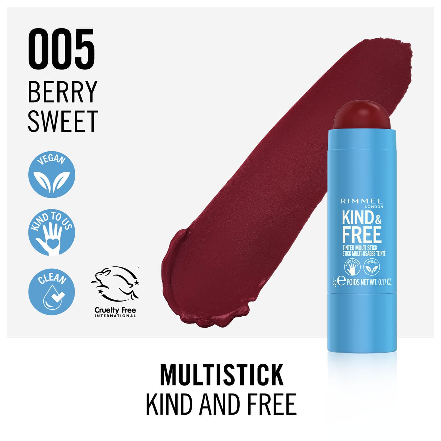 Rimmel Kind & Free Tinted Multi Stick | 005 Berry Sweet | Best Price in Pakistan original skincare product Pakistan