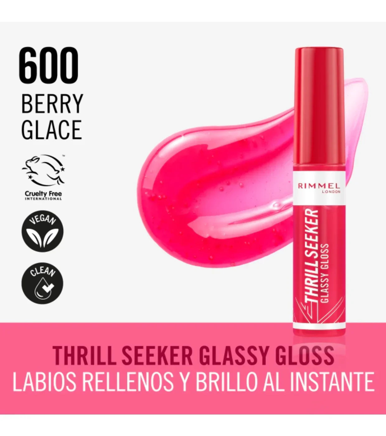 Rimmel Lip Gloss Thrill Seeker | 600 Berry Glace | Best Price in Pakistan original skincare product Pakistan Main image