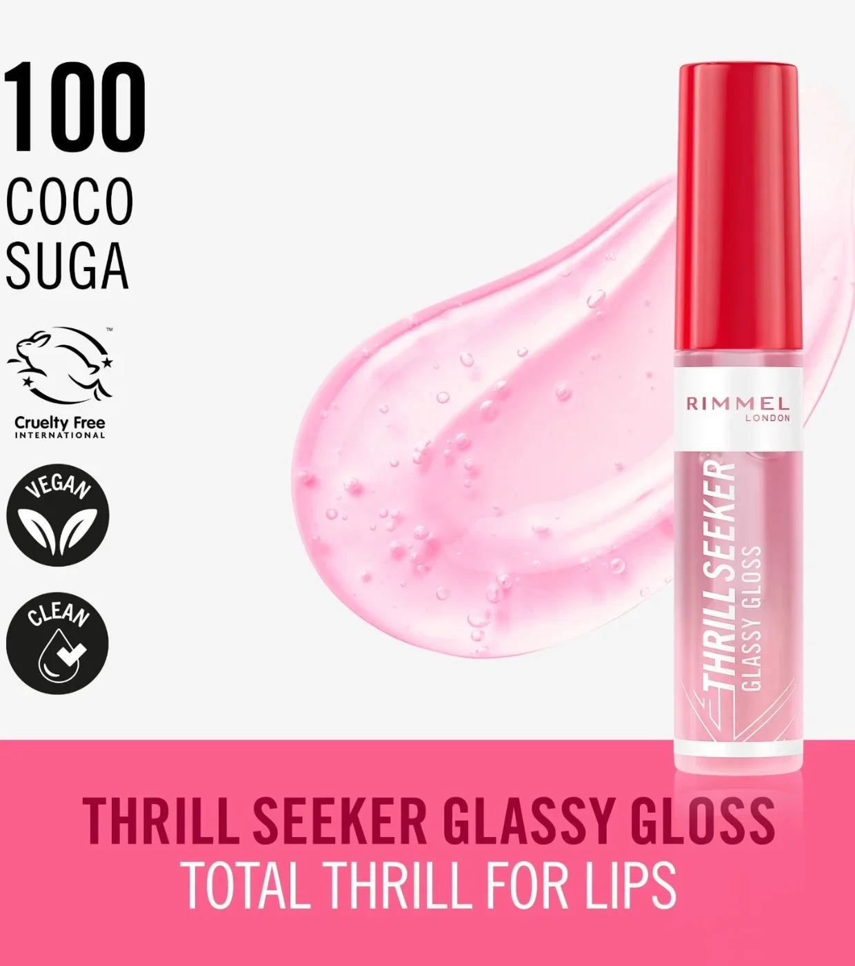 Rimmel Lip Gloss Thrill Seeker | 100 Coco Suga | Best Price in Pakistan original skincare product Pakistan