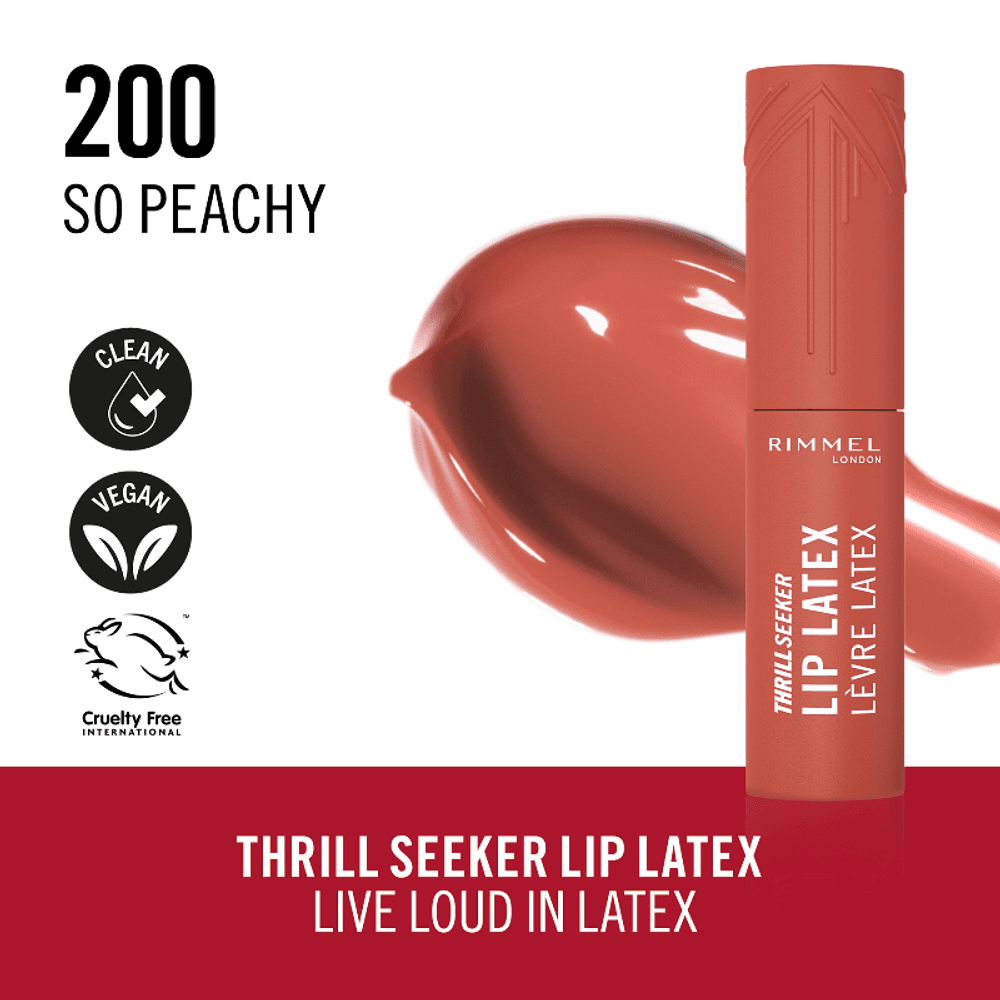 Rimmel London | Thrill Seeker Lip Latex 200 | So Peachy | Best Price in Pakistan original skincare product Pakistan Main image