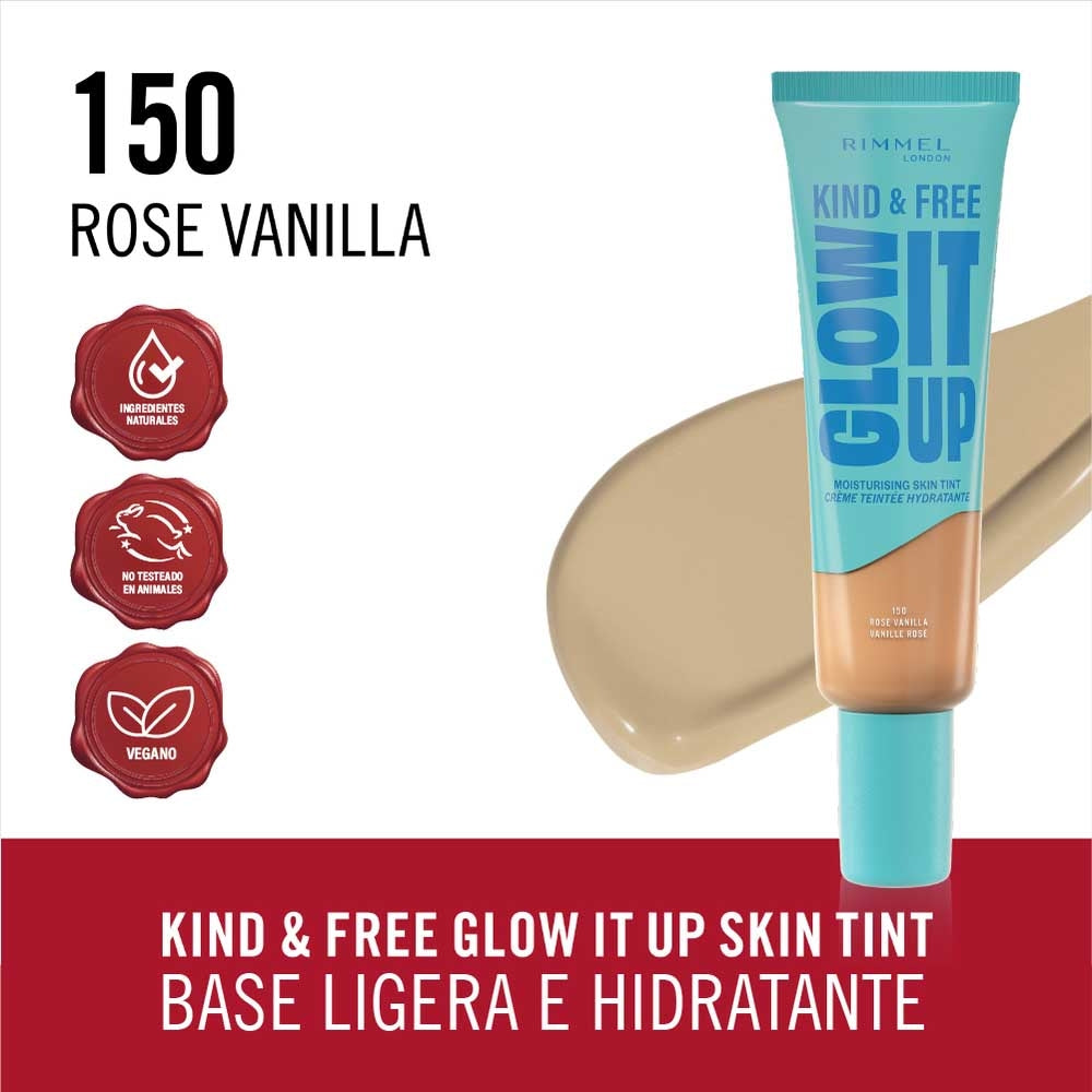 Rimmel London | Kind & Free Glow It Up Moisturizing Skin Tint | 150 Rose Vanilla | Best Price in Pakistan original skincare product Pakistan