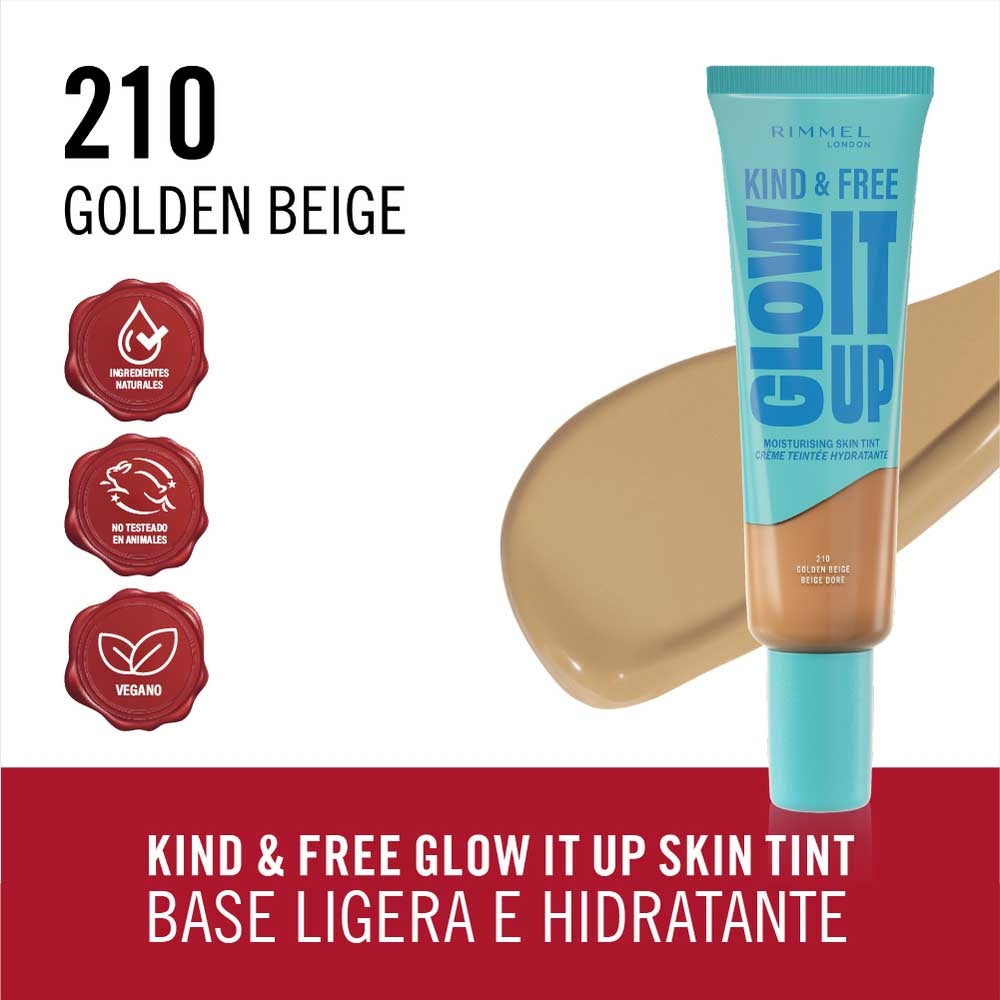 Rimmel London | Kind & Free Glow It Up Moisturizing Skin Tint | 210 Golden Beige | Best Price in Pakistan original skincare product Pakistan Main image