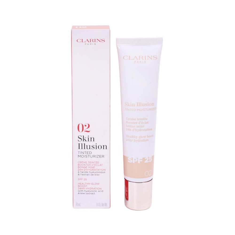 CLARINS FOUNDATION SKIN ILLUSION TINTED MOISTURIZER 02 SPF25 | Best Price in Pakistan original skincare product Pakistan