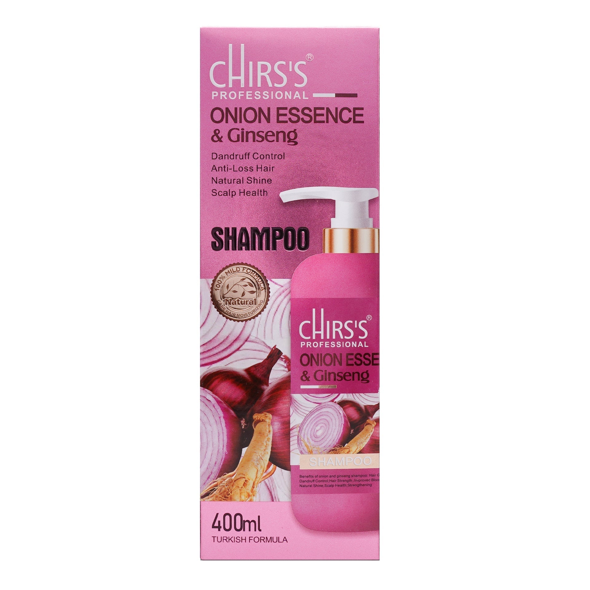 Chirs's | Onion Essence & Ginsing Shampoo | 400ml | Best Price in Pakistan original skincare product Pakistan