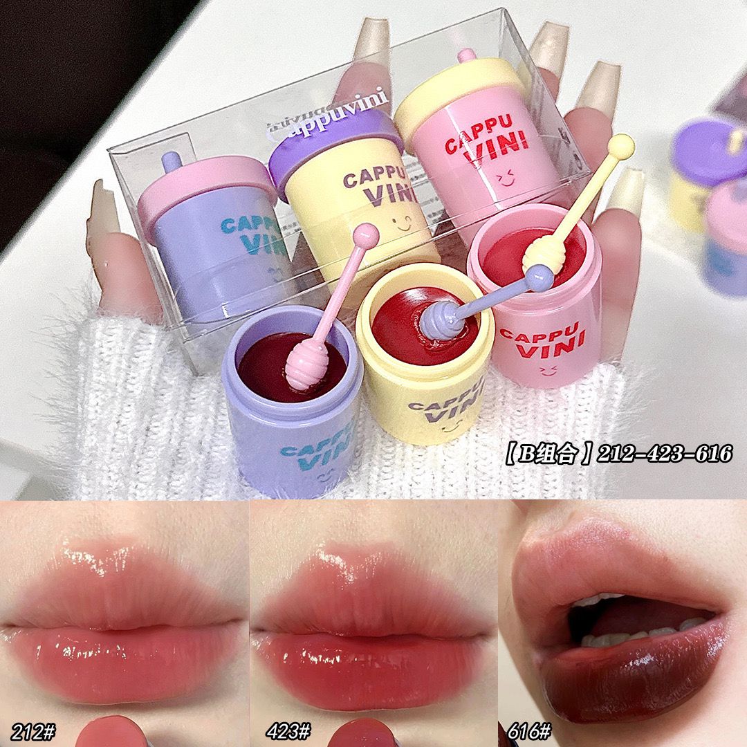 Facial Beauty Cappuvini Cute Little Juice Can Lip Balm 3Pcs | Best Price in Pakistan original skincare product Pakistan