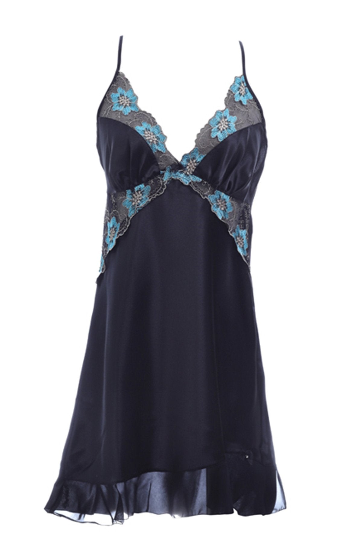 BLS | Harriet Silk And Chantilly Nighty | Terquoise | Best Price in Pakistan original skincare product Pakistan