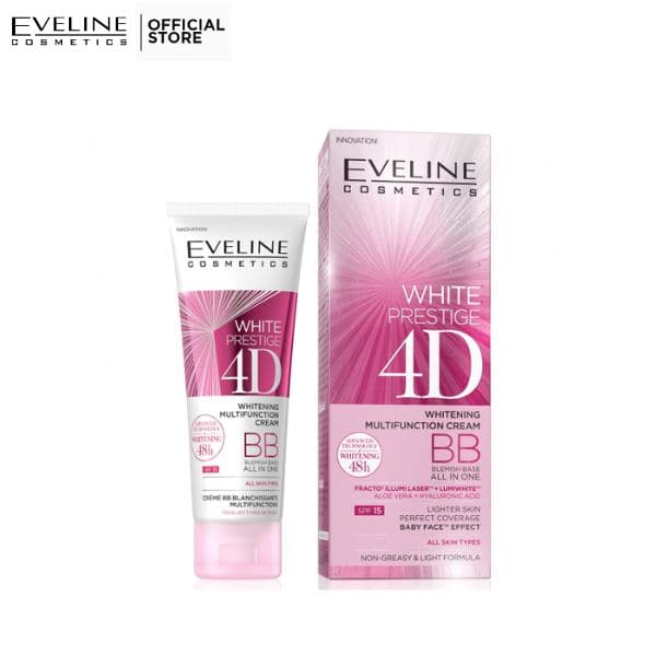 Eveline White Prestige 4D B.B Cream | 50ml | Best Price in Pakistan original skincare product Pakistan مرکزی تصویر