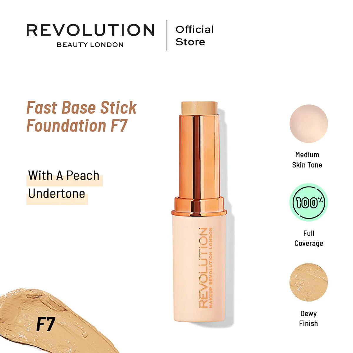 Revolution | Fast Base Stick Foundation | F7 | Best Price in Pakistan original skincare product Pakistan