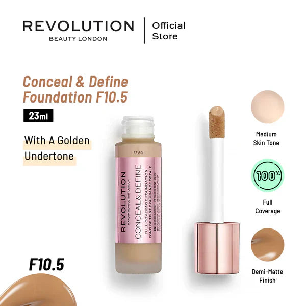 Revolution | Conceal & Define Foundation | F10.5 | Best Price in Pakistan original skincare product Pakistan مرکزی تصویر