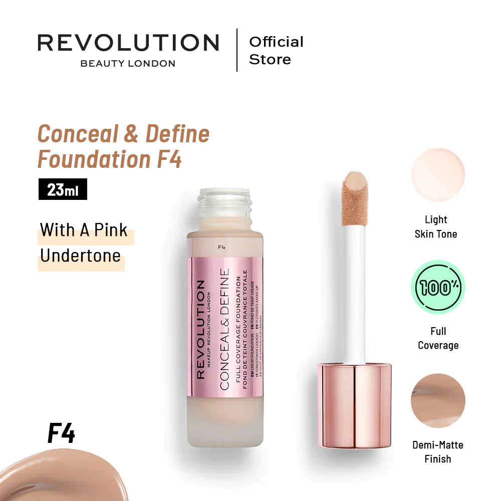 Revolution | Conceal & Define Foundation | F4 | Best Price in Pakistan original skincare product Pakistan مرکزی تصویر