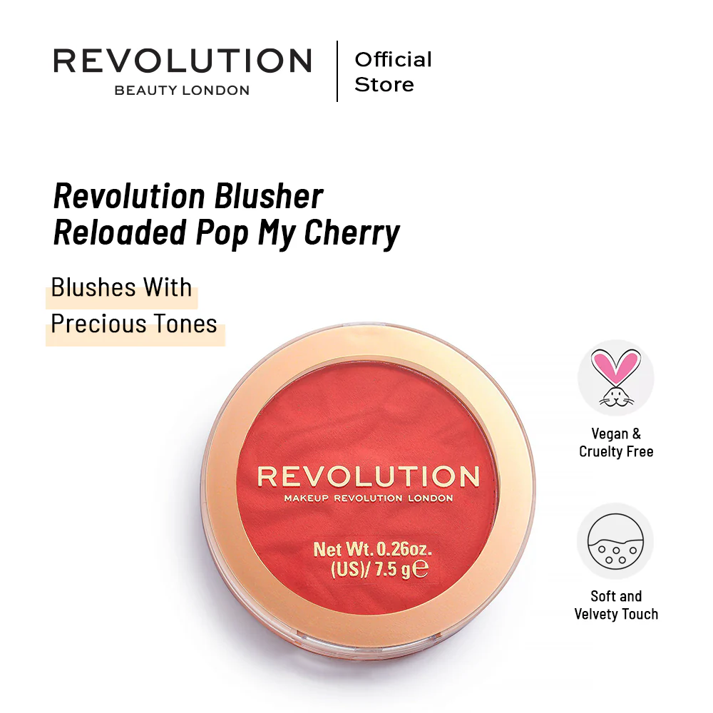 Revolution | Blusher Reloaded Pop My Cherry | Best Price in Pakistan original skincare product Pakistan مرکزی تصویر