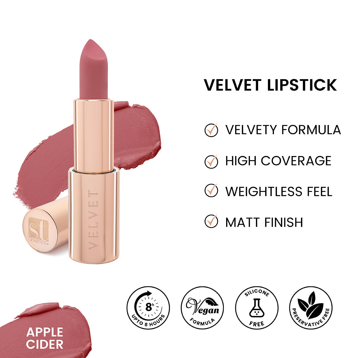 ST London | Velvet Ultra Matt Lipstick | Apple Cider | Best Price in Pakistan original skincare product Pakistan