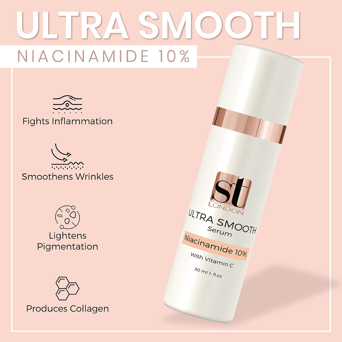 ST London | Ultra Smooth Serum | 30ML | Best Price in Pakistan original skincare product Pakistan