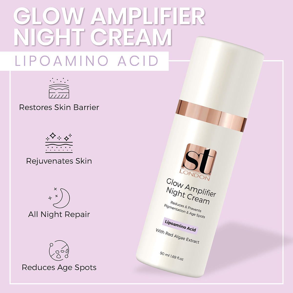 ST London Glow Amplifier Night Cream 50 ML | Best Price in Pakistan original skincare product Pakistan Main image