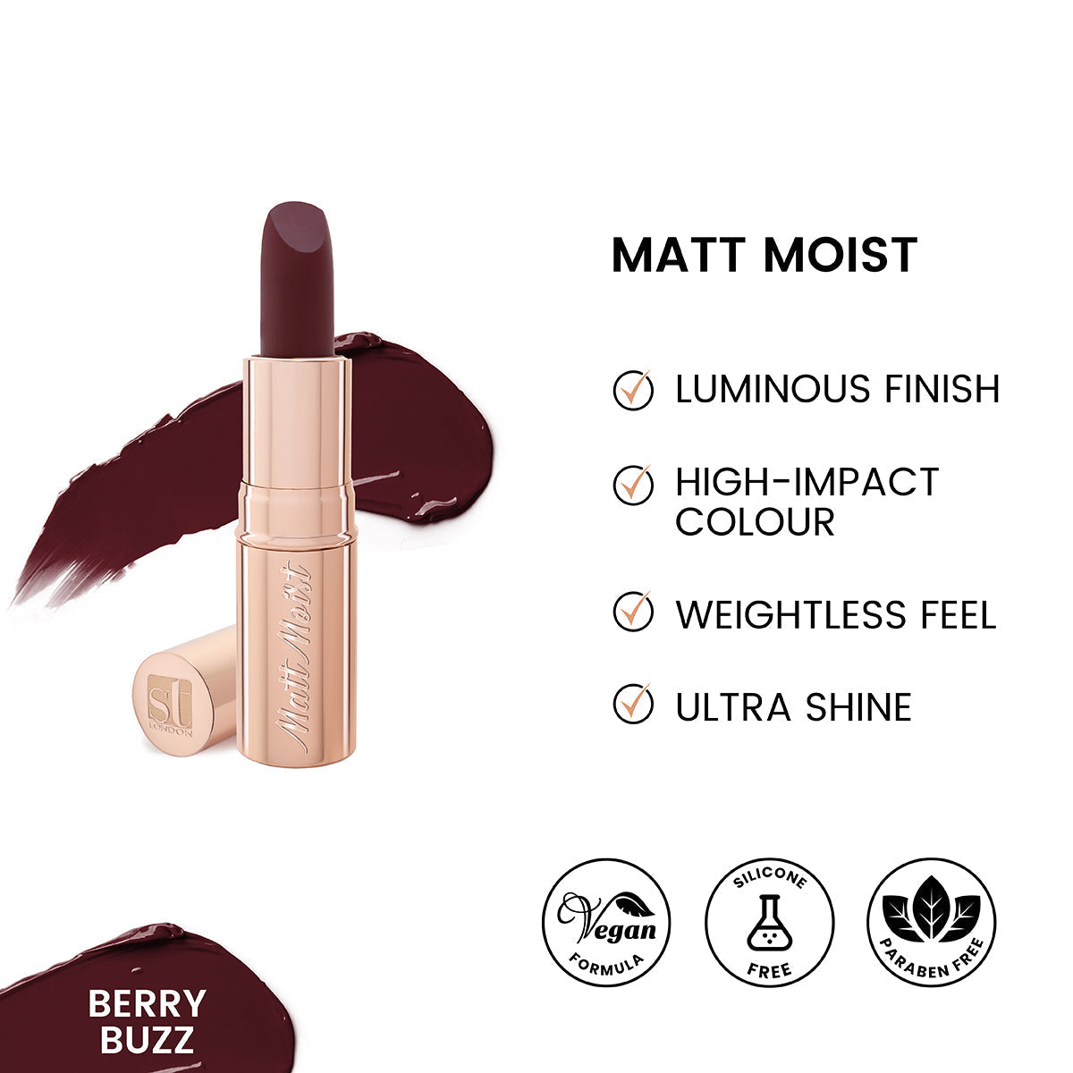 ST London | Matt Moist Long-Lasting Lipstick | Berry Buzz | Best Price in Pakistan original skincare product Pakistan مرکزی تصویر