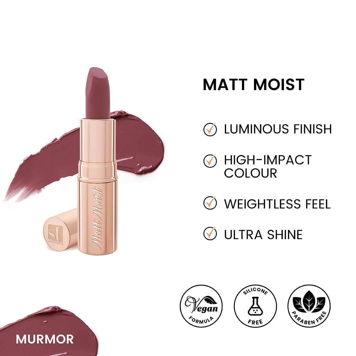 ST London | Matt Moist Long-Lasting Lipstick | Murmor | Best Price in Pakistan original skincare product Pakistan