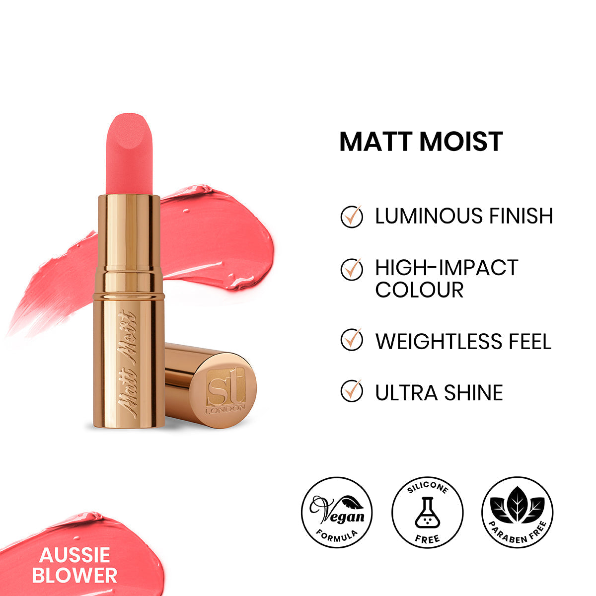 ST London Matt Moist Long-Lasting Lipstick Aussie Blower | Best Price in Pakistan original skincare product Pakistan مرکزی تصویر
