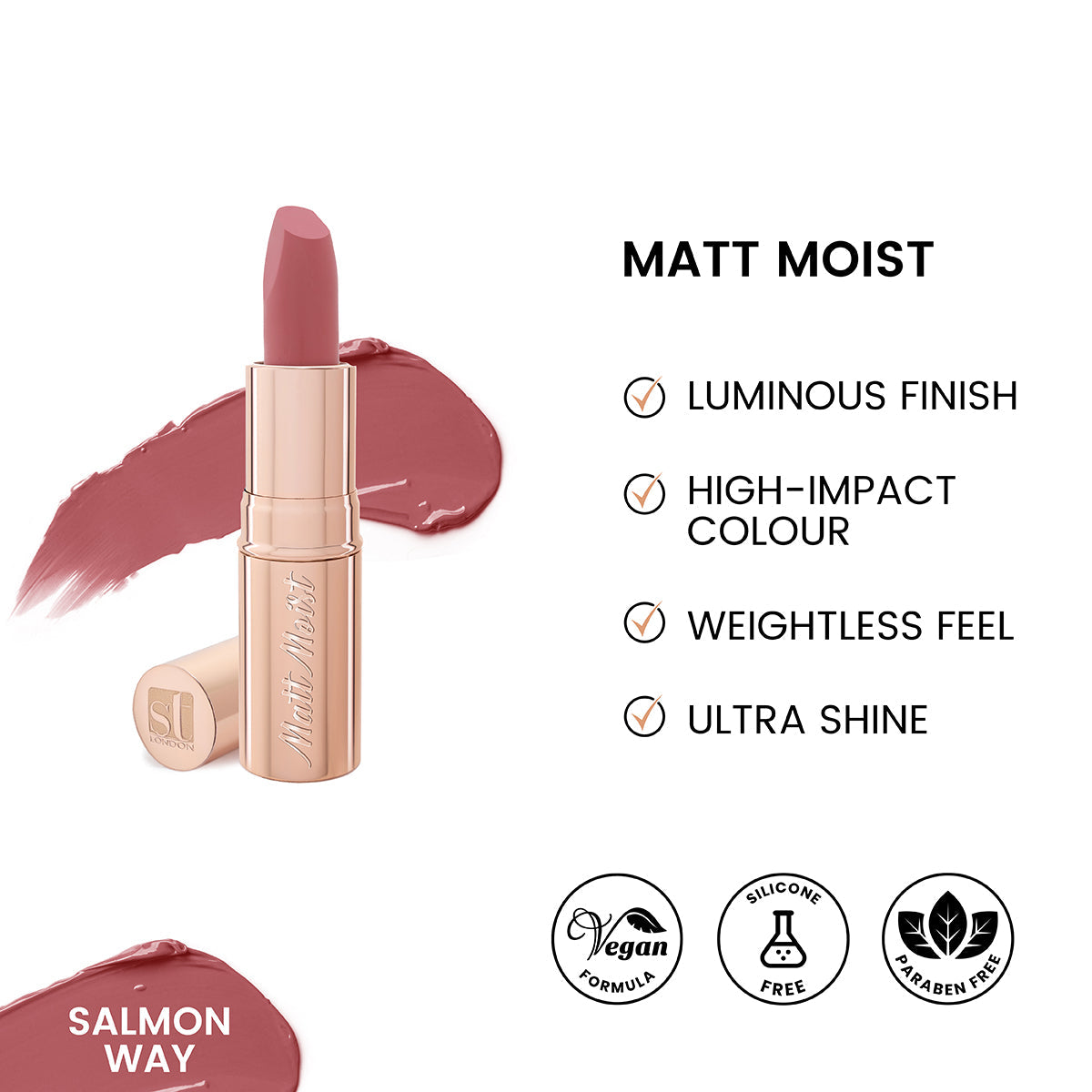 ST London | Matt Moist Long-Lasting Lipstick | Salmon Way | Best Price in Pakistan original skincare product Pakistan