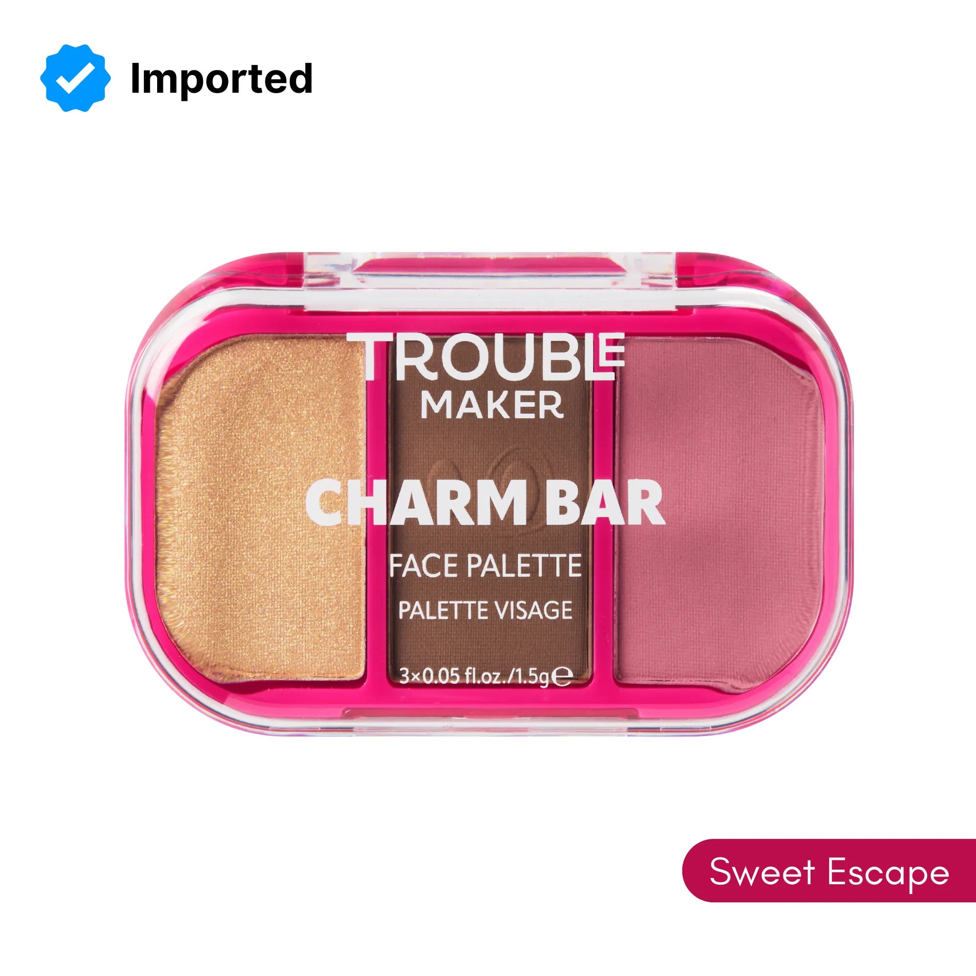 Trouble Maker Charm Bar Face Trio Palette | Best Price in Pakistan original skincare product Pakistan مرکزی تصویر