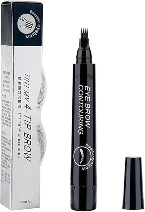 Waterproof Microblading Eyebrow Pencil with Micro-Fork Tip Applicator | Creates Fine Sketch Liquid Eyebrow Tattoo Tint Pen. (Black) | Best Price in Pakistan original skincare product Pakistan مرکزی تصویر