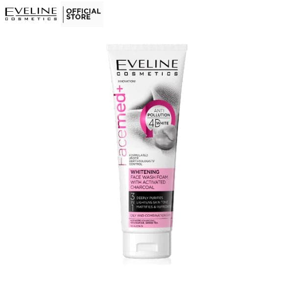 Eveline Facemed+ Whitening Face Wash Foam With Activated Charcoal 3 In 1 | Best Price in Pakistan original skincare product Pakistan Main image