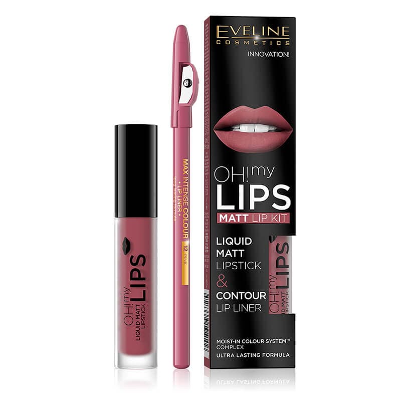 Eveline Oh! My Lips Liquid Matt Lipstick & Liner | 6 Cashmere Rose | Best Price in Pakistan original skincare product Pakistan