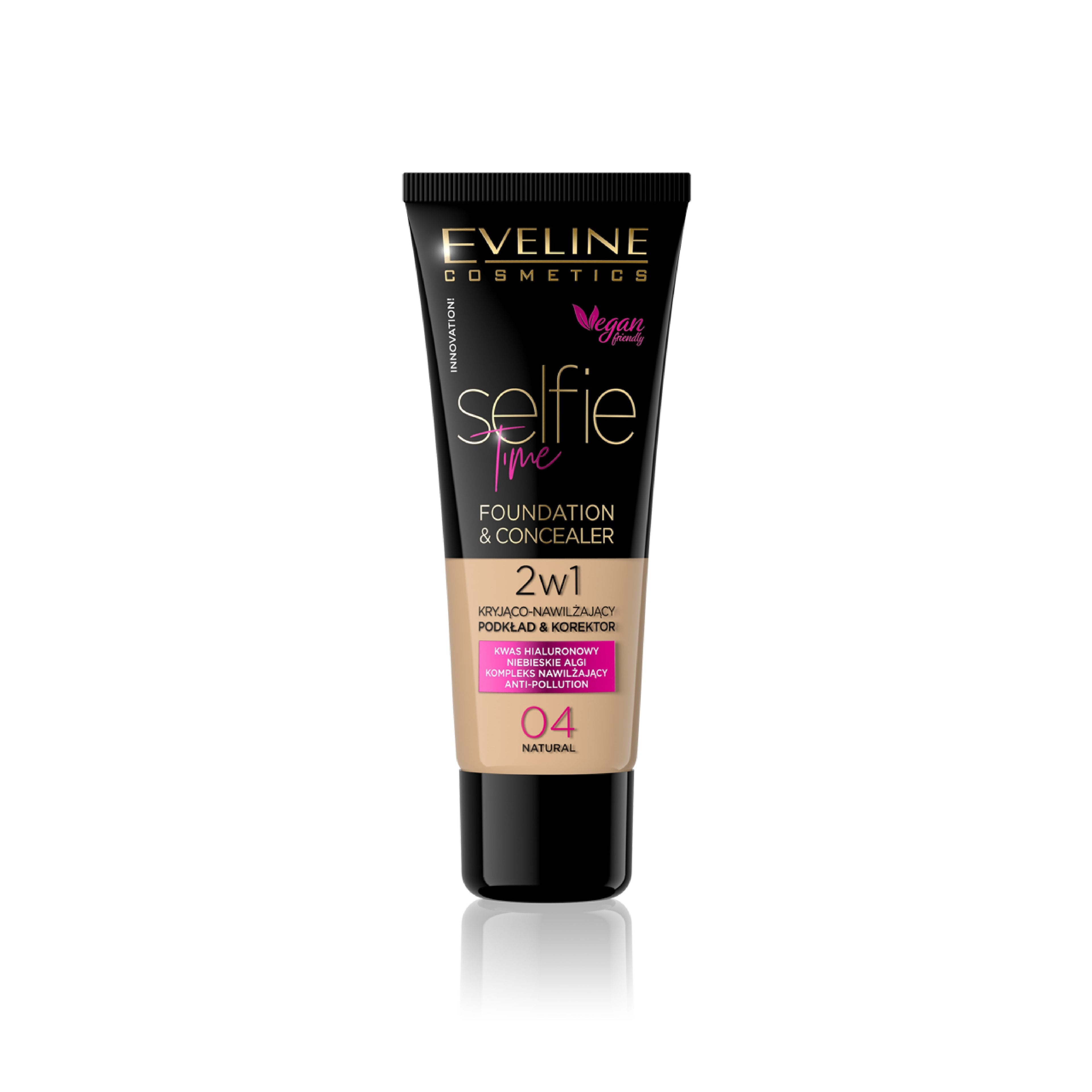 EVELINE SELFIE TIME FOUNDATION & CONCEALER 04 NATURAL 30ML | Best Price in Pakistan original skincare product Pakistan