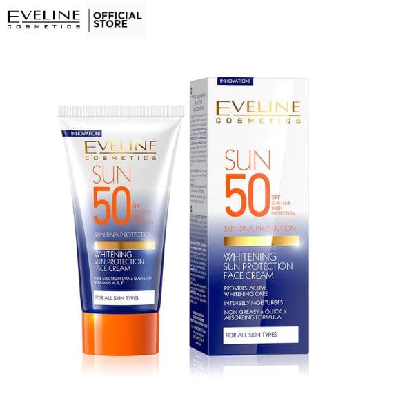 Eveline Whitening Sun Block Spf 50 | 50ml | Best Price in Pakistan original skincare product Pakistan Main image