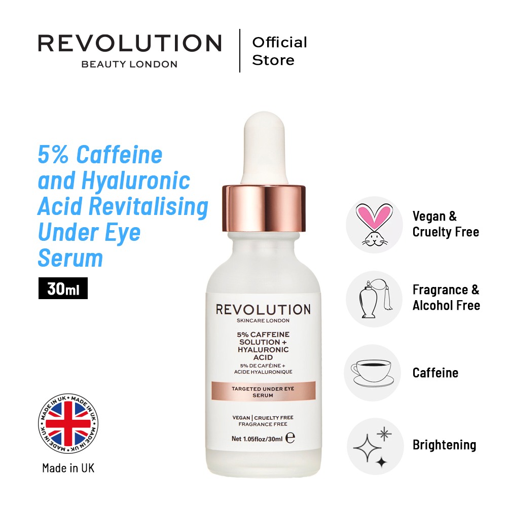 Revolution Skincare 5% Caffeine and Hyaluronic Acid Revitalising Under Eye Serum | 30ml | Best Price in Pakistan original skincare product Pakistan Main image