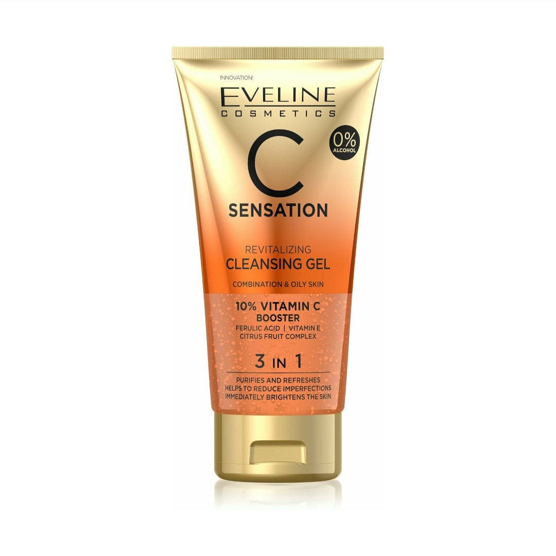 Eveline C Sensation Revitalizing 3 In 1 Cleansing Gel | Best Price in Pakistan original skincare product Pakistan مرکزی تصویر