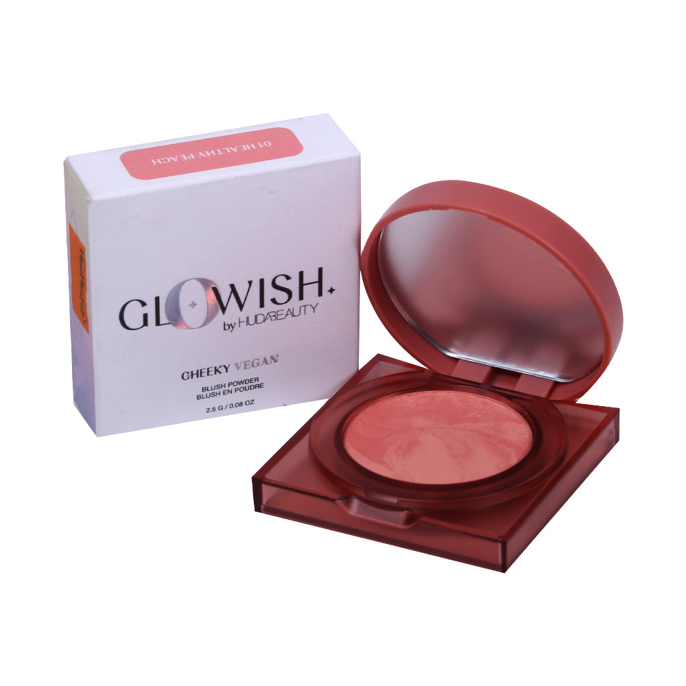 HUDA BEAUTY CHEEKY VEGAN POWDER ( 01 HEALTHY PEACH ) | Best Price in Pakistan original skincare product Pakistan
