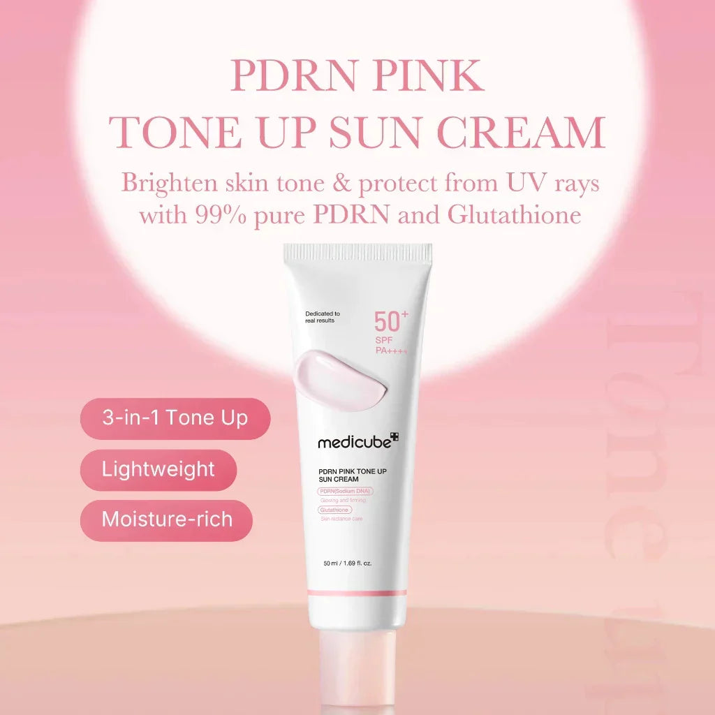Medicube | PDRN Pink Tone-Up Sun Cream SPF 50+ PA++++ | 50ml | Best Price in Pakistan original skincare product Pakistan Main image