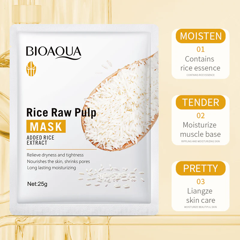 Bio Aqua Rice Raw Pulp Mask 25G | Best Price in Pakistan original skincare product Pakistan