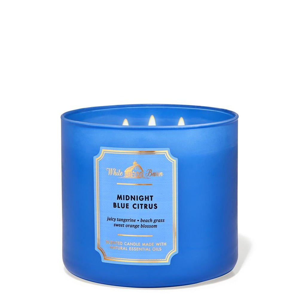 Bath & Body Works | 3 Wick Candles Cylinder | Midnght Blue Citrus | Best Price in Pakistan original skincare product Pakistan