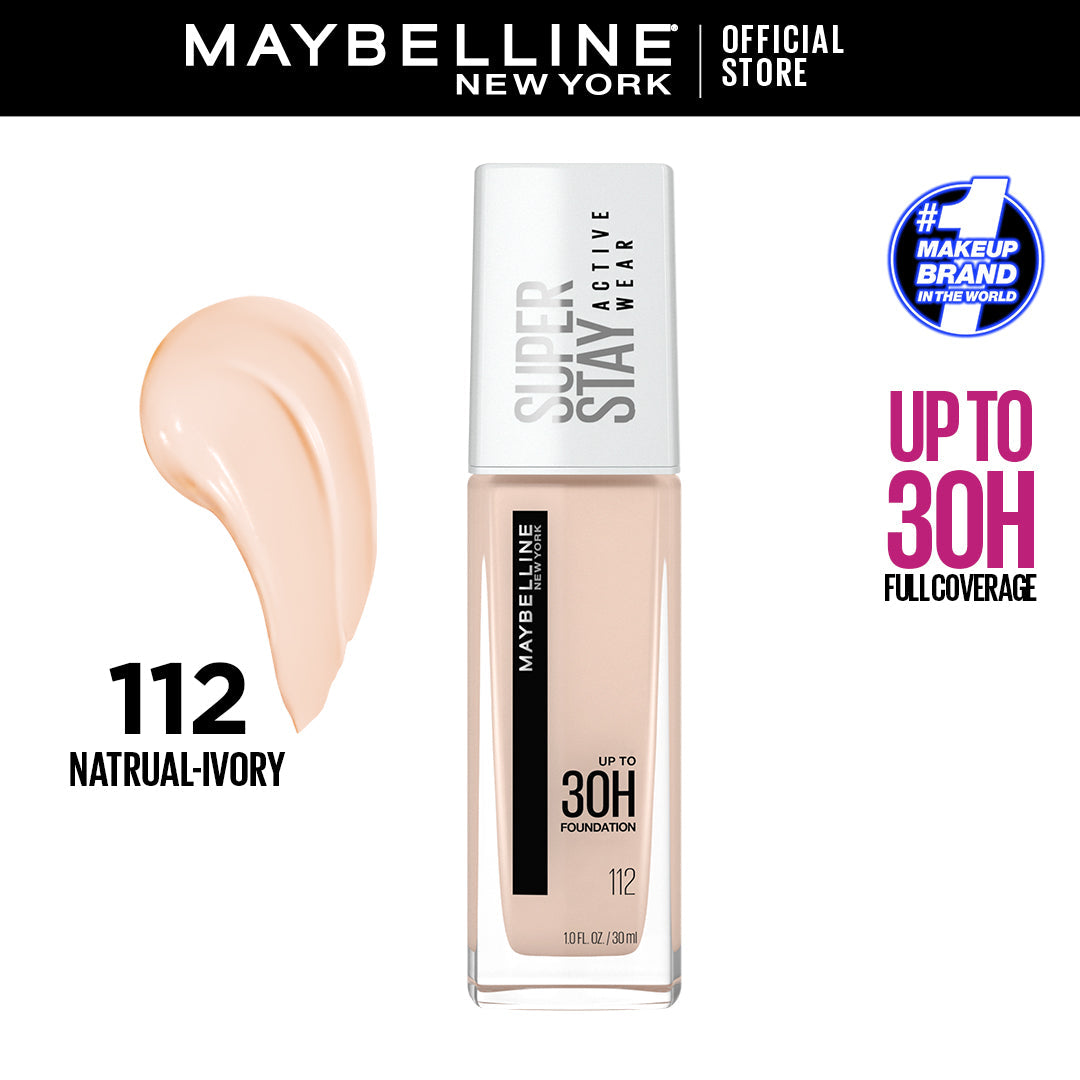 Maybelline | SuperStay 30H Full Coverage Liquid Foundation | 112 Natural Ivory | Best Price in Pakistan original skincare product Pakistan