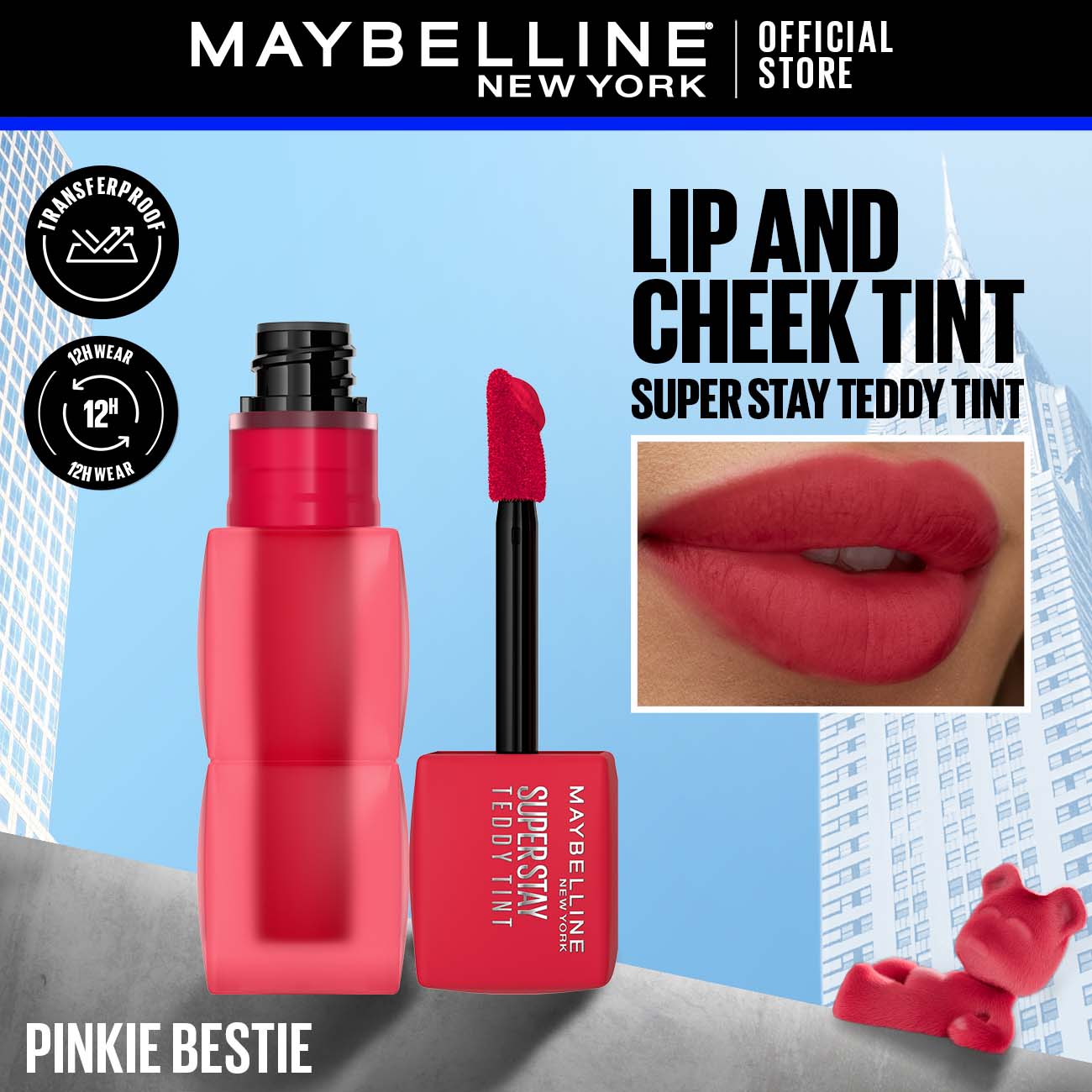 Maybelline | New York Superstay Teddy Tint | 65 Pinkie Bestie | Best Price in Pakistan original skincare product Pakistan مرکزی تصویر