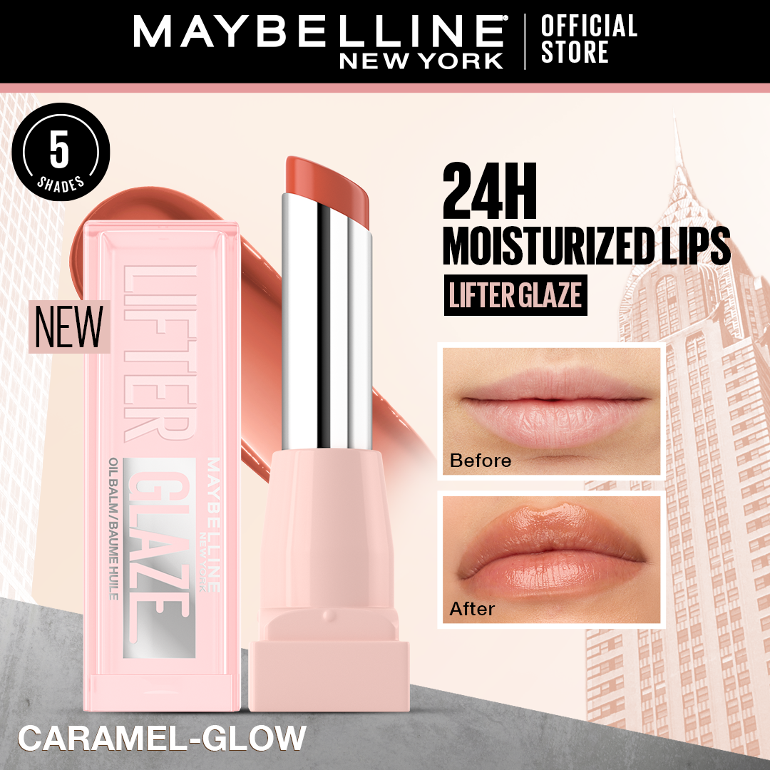 Maybelline | Lifter Glaze Tinted Lip Oil Balm | 006 Caramel Glow | Best Price in Pakistan original skincare product Pakistan مرکزی تصویر