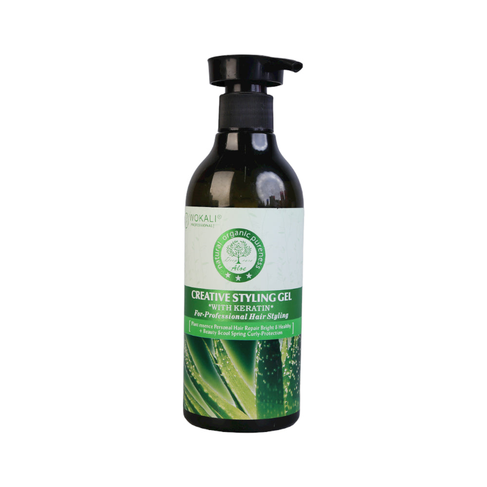 WOKALI HAIR GEL ALOE ESSENCE WITH KERATIN 200 ML WKL306 | Best Price in Pakistan original skincare product Pakistan