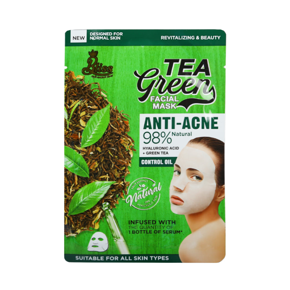 BLISS GREEN TEA ANTI ACNE SHEET MASK 1PC 30ML IR KB72-18 | Best Price in Pakistan original skincare product Pakistan
