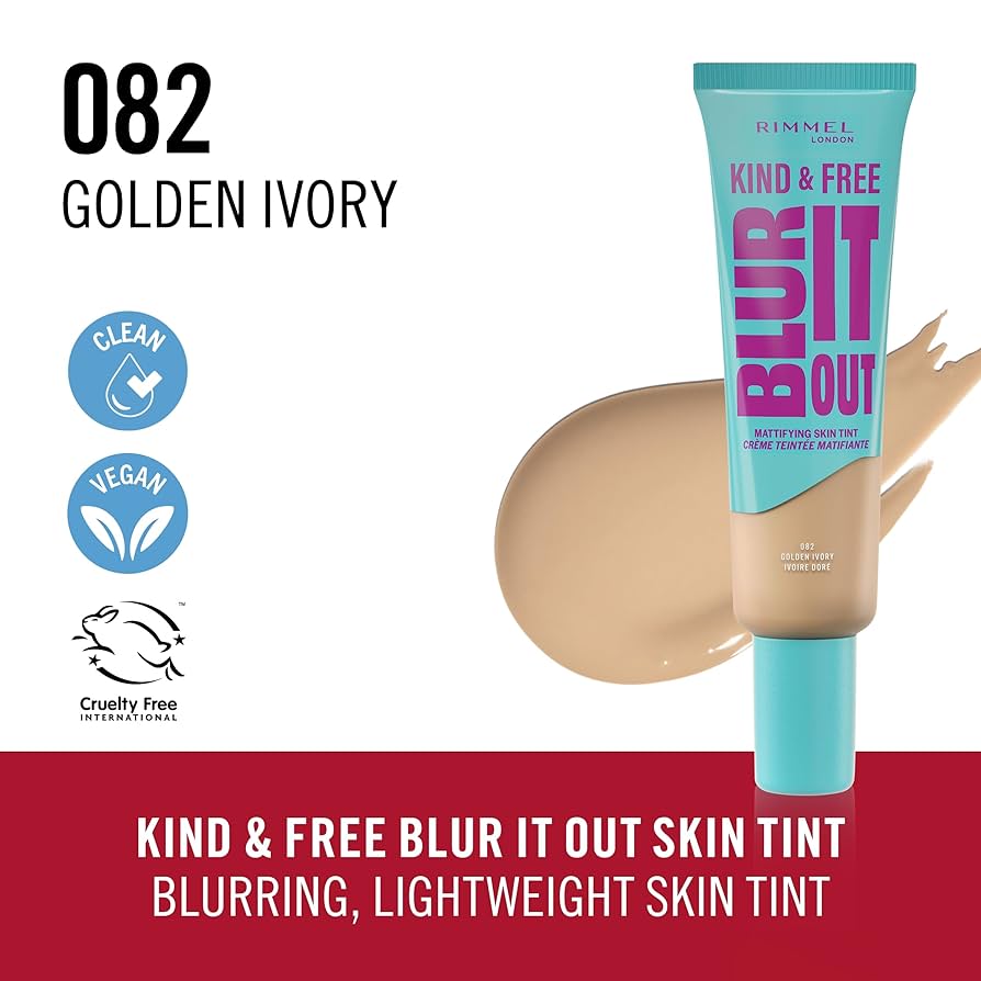 Rimmel London |  Kind & Free BLUR IT OUT Mattifying Skin Tint | 082 Golden Ivory | Best Price in Pakistan original skincare product Pakistan مرکزی تصویر