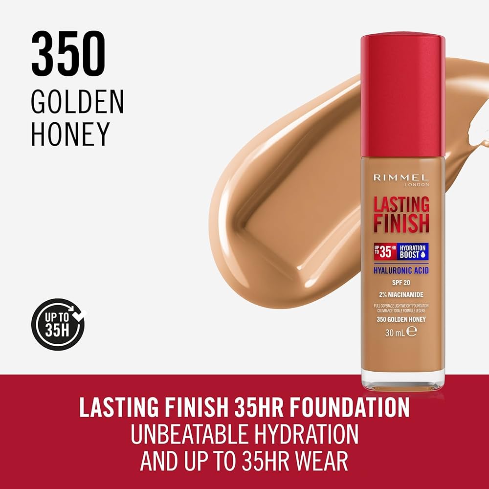 Rimmel London | Lasting Finish Hyaluronic Acid long-lasting Foundation | 350 Golden Honey | Best Price in Pakistan original skincare product Pakistan Main image