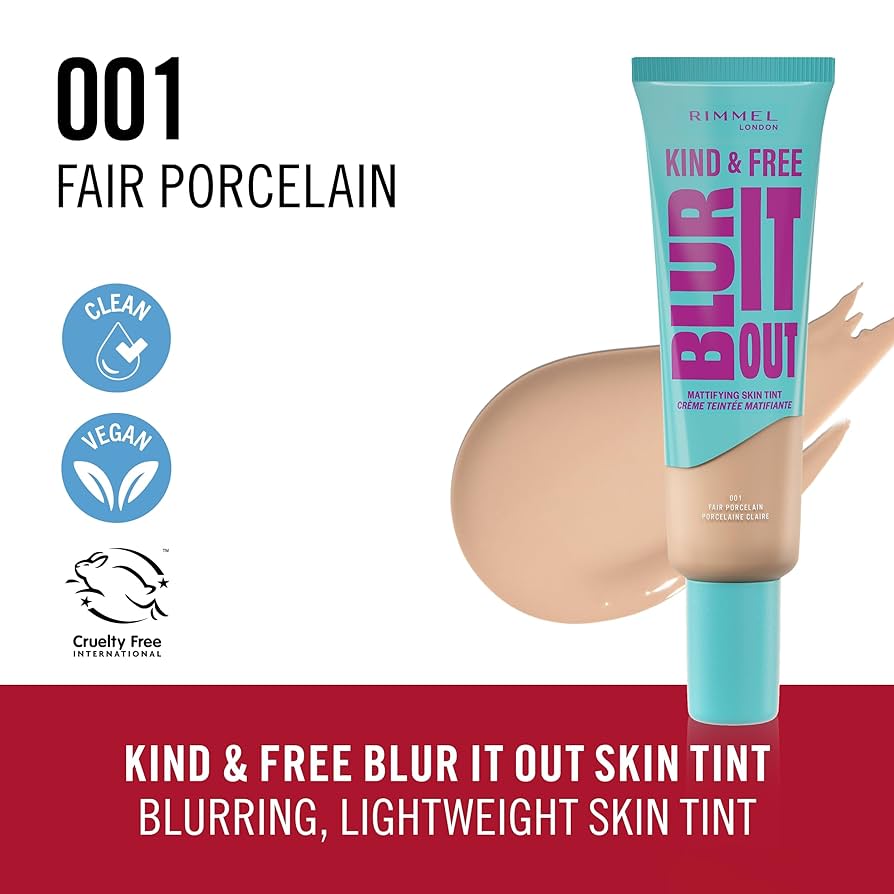 Rimmel London |  Kind & Free BLUR IT OUT Mattifying Skin Tint | 001 Fair Porcelain | Best Price in Pakistan original skincare product Pakistan