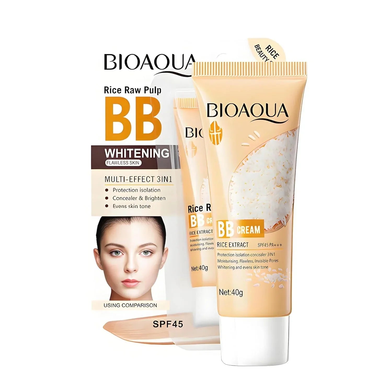 Bio Aqua Rice Raw Pulp Bb Cream Spf 45 Pa+ 40G | Best Price in Pakistan original skincare product Pakistan Main image