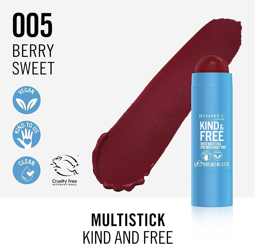 Rimmel London | KIND & FREE tinted multi stick 005-Berry Sweet | Best Price in Pakistan original skincare product Pakistan Main image