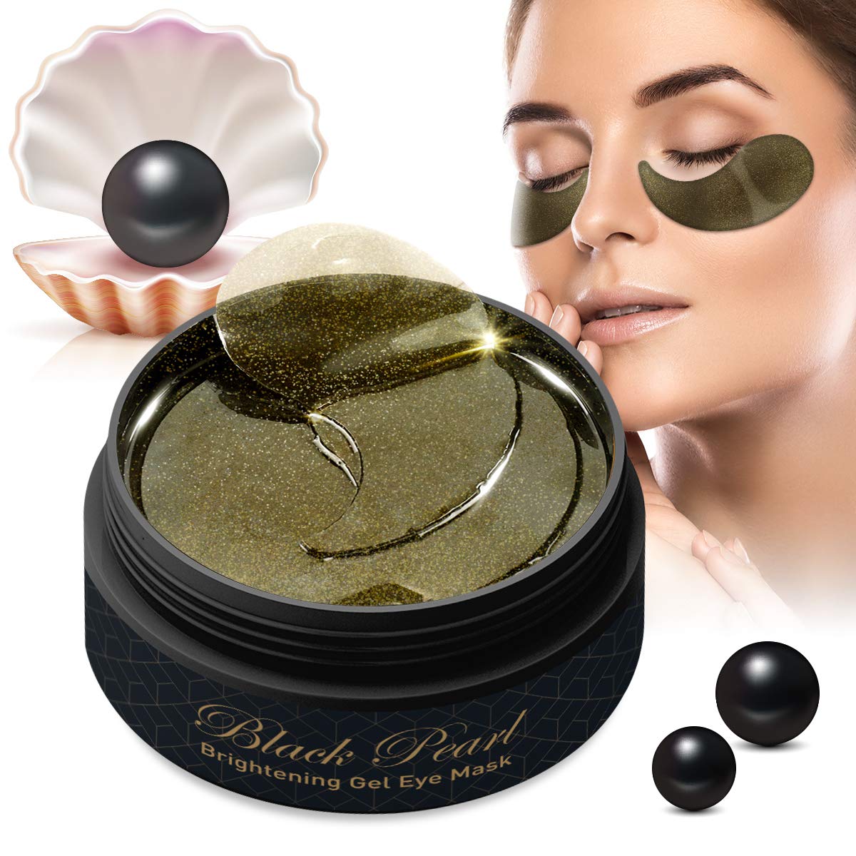 Dr Rashel | Black Pearl & Gold Hydrogel Eye Mask 60'S | Best Price in Pakistan original skincare product Pakistan مرکزی تصویر