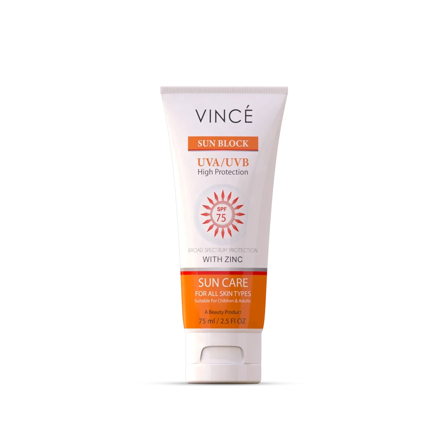 Vince | Sun Block-Uva & Uvb Protector Spf-75 | 75Ml | Best Price in Pakistan original skincare product Pakistan
